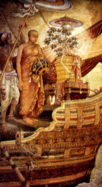 Королевич-монах Махинда прибыл на остров Шри-Ланка. Современная живопись Шри-Ланки. 